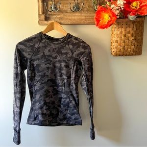 Lululemon Runderful long sleeve running shirt camo print size 4